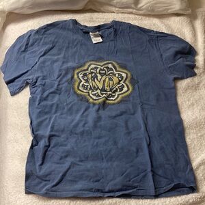Widespread Panic Blue and Yellow Short Sleeve Tee with Intricate Design